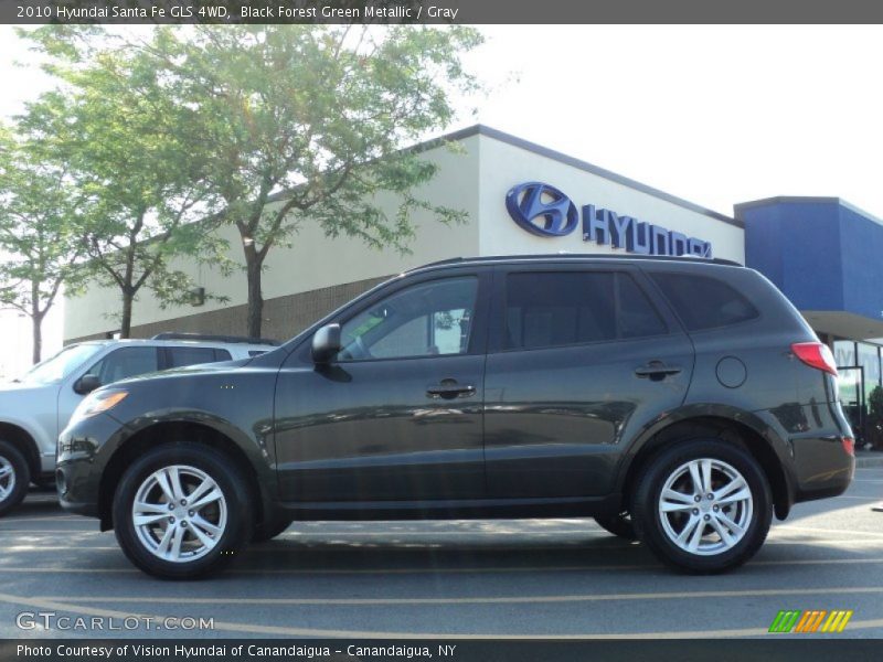 Black Forest Green Metallic / Gray 2010 Hyundai Santa Fe GLS 4WD