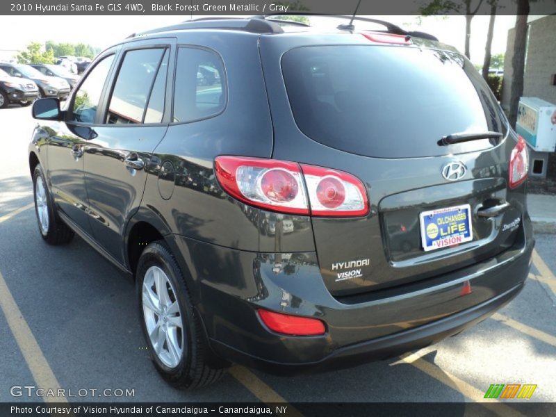 Black Forest Green Metallic / Gray 2010 Hyundai Santa Fe GLS 4WD