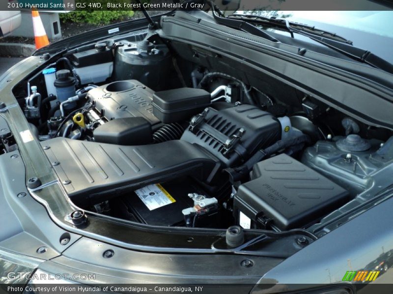 Black Forest Green Metallic / Gray 2010 Hyundai Santa Fe GLS 4WD