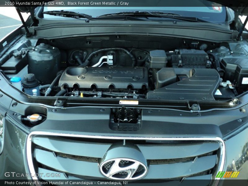 Black Forest Green Metallic / Gray 2010 Hyundai Santa Fe GLS 4WD