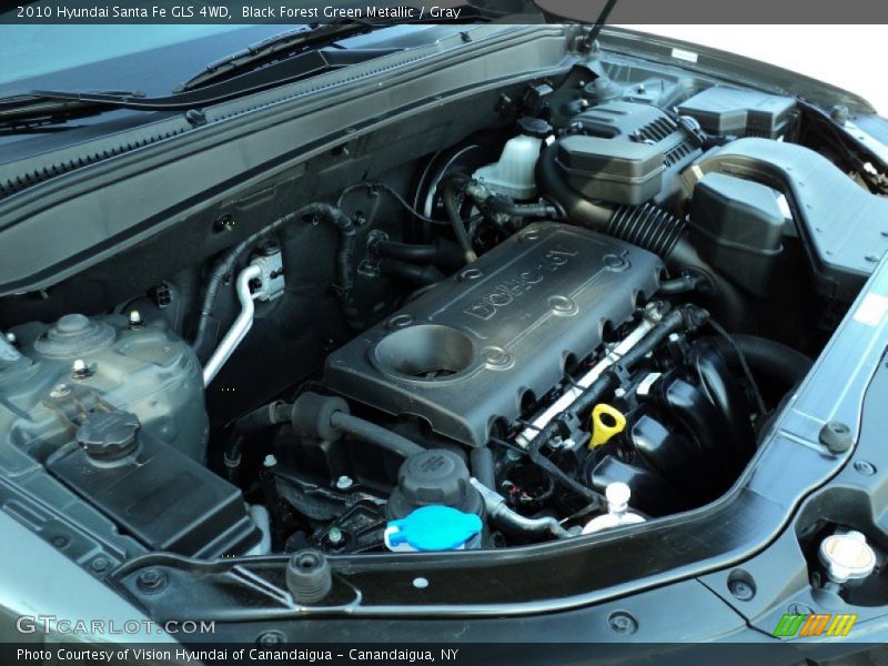 Black Forest Green Metallic / Gray 2010 Hyundai Santa Fe GLS 4WD