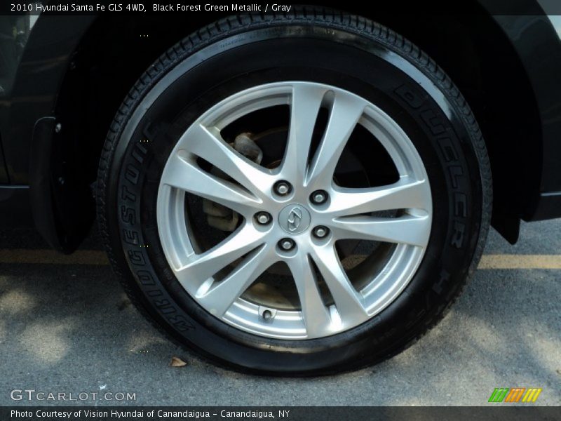 Black Forest Green Metallic / Gray 2010 Hyundai Santa Fe GLS 4WD
