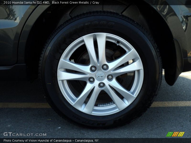 Black Forest Green Metallic / Gray 2010 Hyundai Santa Fe GLS 4WD