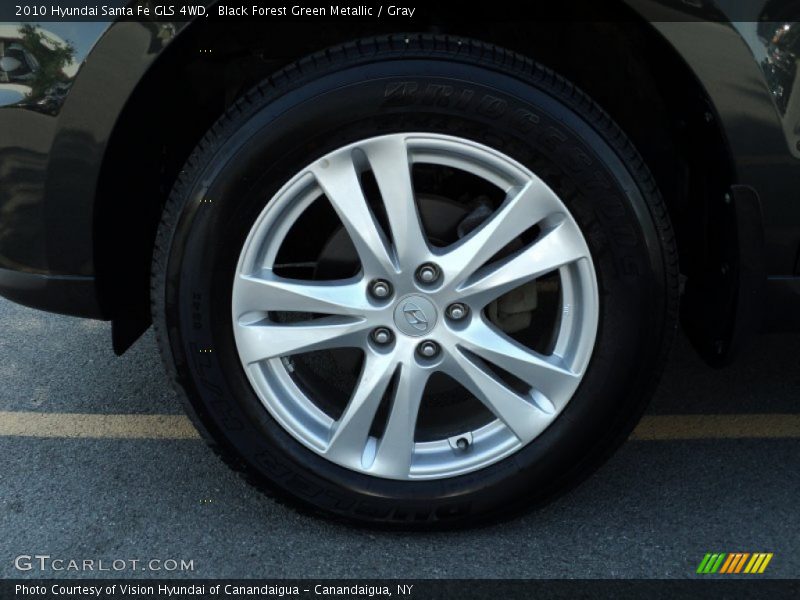 Black Forest Green Metallic / Gray 2010 Hyundai Santa Fe GLS 4WD