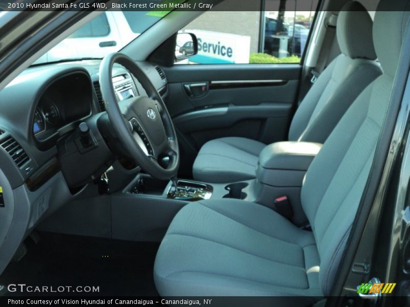 Black Forest Green Metallic / Gray 2010 Hyundai Santa Fe GLS 4WD