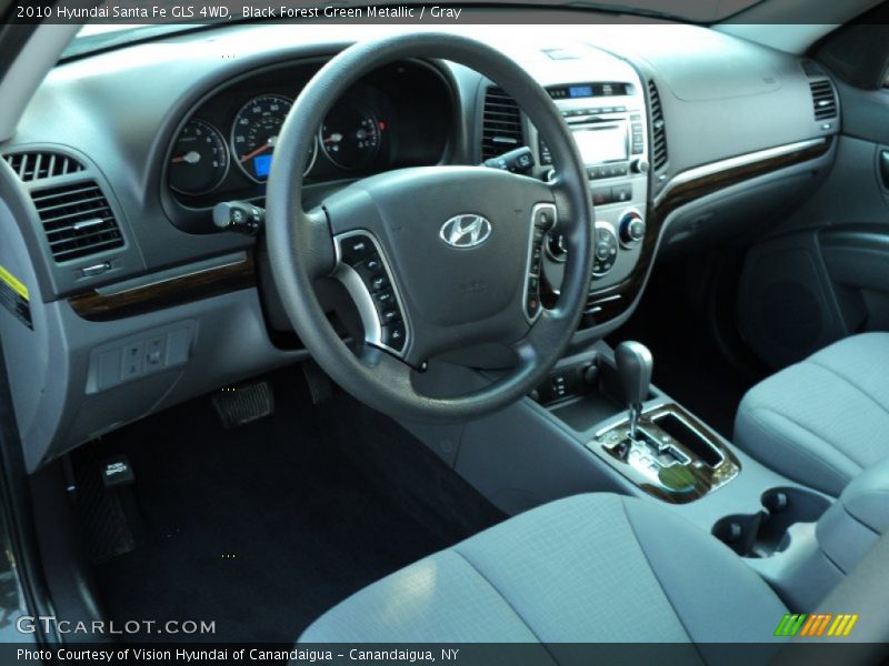 Black Forest Green Metallic / Gray 2010 Hyundai Santa Fe GLS 4WD