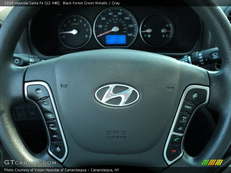 Black Forest Green Metallic / Gray 2010 Hyundai Santa Fe GLS 4WD