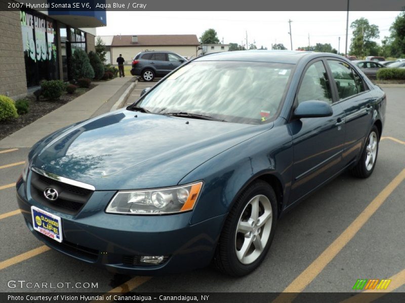 Aqua Blue / Gray 2007 Hyundai Sonata SE V6