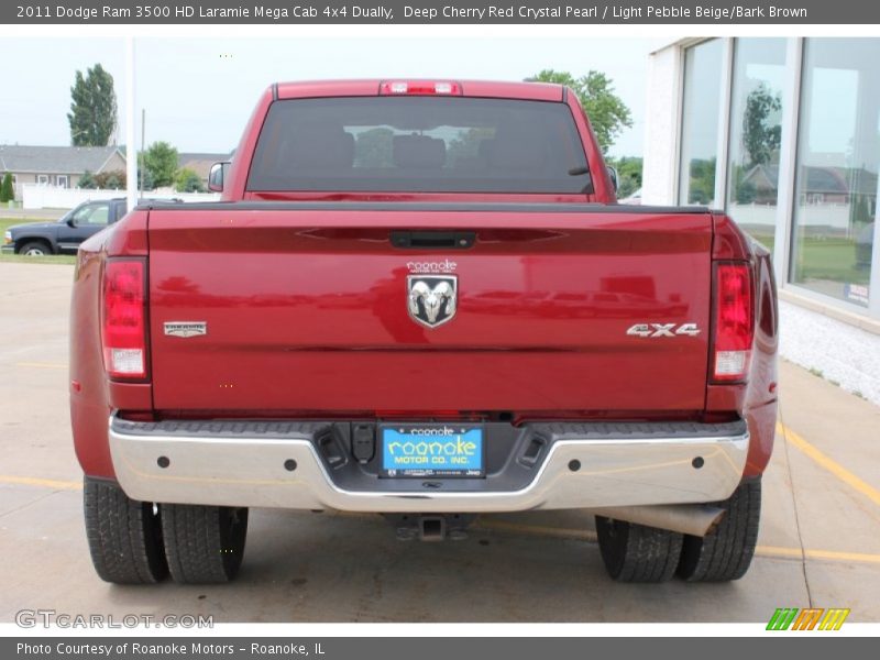 Deep Cherry Red Crystal Pearl / Light Pebble Beige/Bark Brown 2011 Dodge Ram 3500 HD Laramie Mega Cab 4x4 Dually
