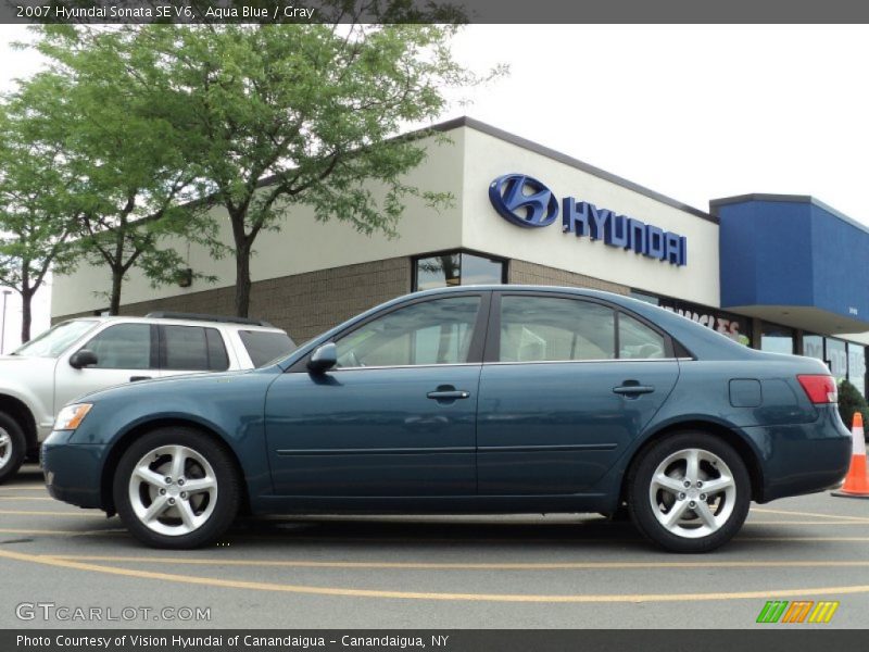 Aqua Blue / Gray 2007 Hyundai Sonata SE V6