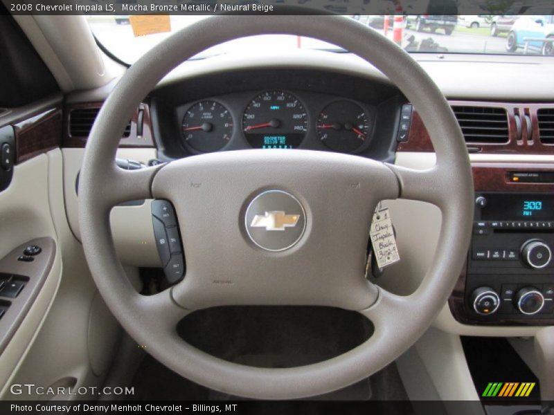 Mocha Bronze Metallic / Neutral Beige 2008 Chevrolet Impala LS