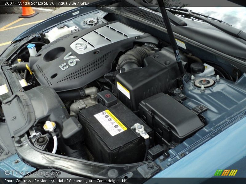 Aqua Blue / Gray 2007 Hyundai Sonata SE V6