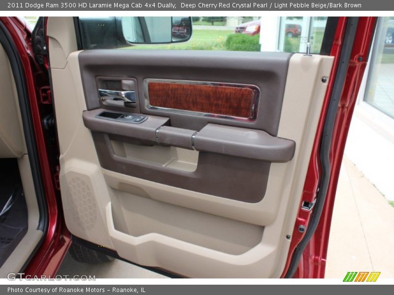 Deep Cherry Red Crystal Pearl / Light Pebble Beige/Bark Brown 2011 Dodge Ram 3500 HD Laramie Mega Cab 4x4 Dually