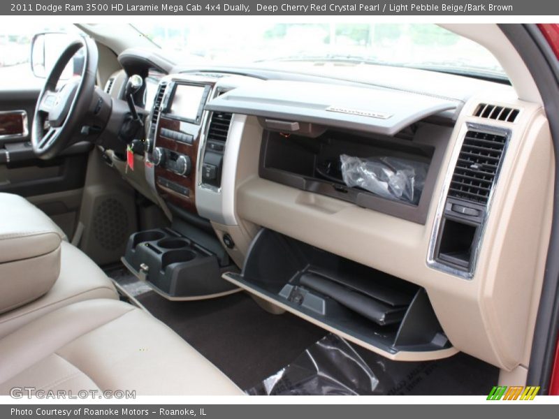 Deep Cherry Red Crystal Pearl / Light Pebble Beige/Bark Brown 2011 Dodge Ram 3500 HD Laramie Mega Cab 4x4 Dually