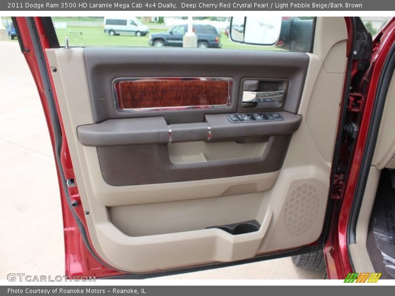 Deep Cherry Red Crystal Pearl / Light Pebble Beige/Bark Brown 2011 Dodge Ram 3500 HD Laramie Mega Cab 4x4 Dually