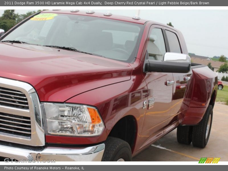 Deep Cherry Red Crystal Pearl / Light Pebble Beige/Bark Brown 2011 Dodge Ram 3500 HD Laramie Mega Cab 4x4 Dually