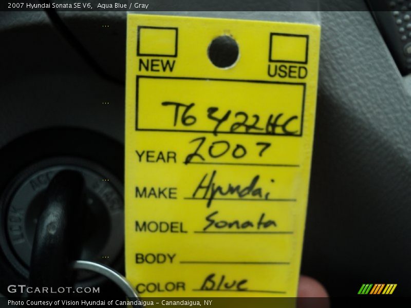 Aqua Blue / Gray 2007 Hyundai Sonata SE V6