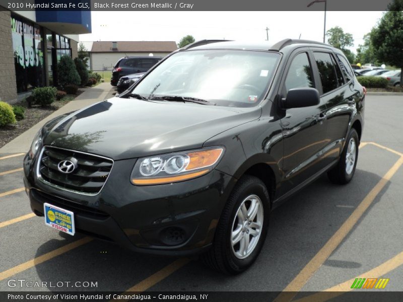 Black Forest Green Metallic / Gray 2010 Hyundai Santa Fe GLS