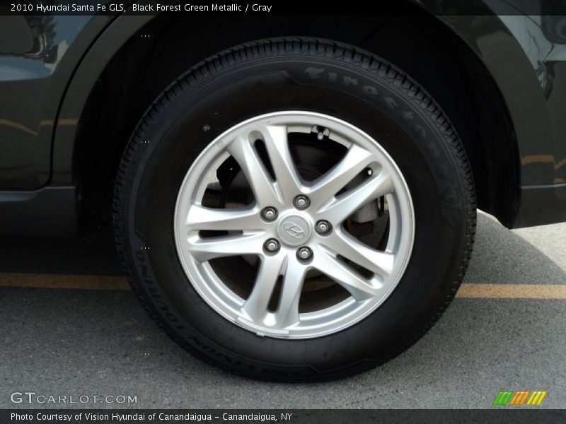 Black Forest Green Metallic / Gray 2010 Hyundai Santa Fe GLS