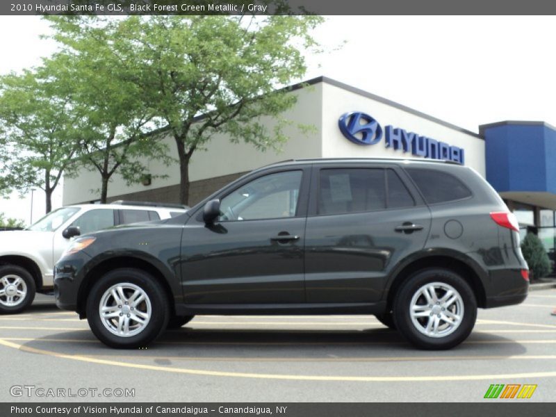 Black Forest Green Metallic / Gray 2010 Hyundai Santa Fe GLS
