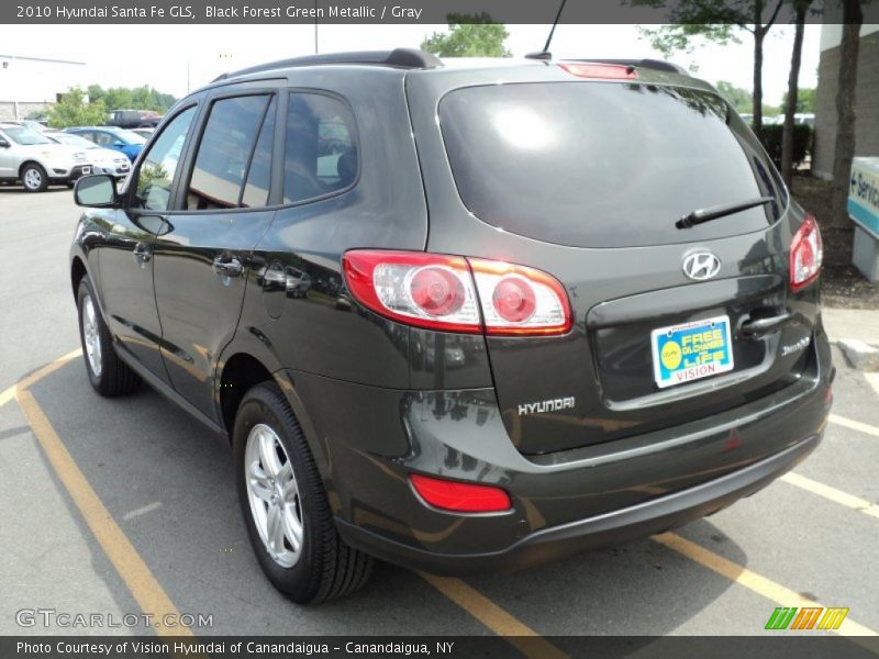 Black Forest Green Metallic / Gray 2010 Hyundai Santa Fe GLS