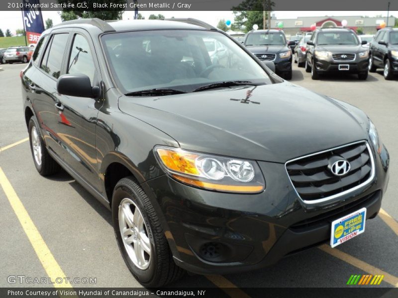 Black Forest Green Metallic / Gray 2010 Hyundai Santa Fe GLS