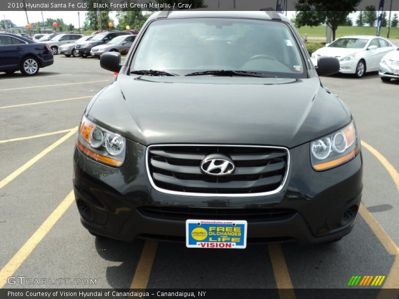 Black Forest Green Metallic / Gray 2010 Hyundai Santa Fe GLS