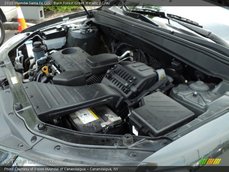 Black Forest Green Metallic / Gray 2010 Hyundai Santa Fe GLS