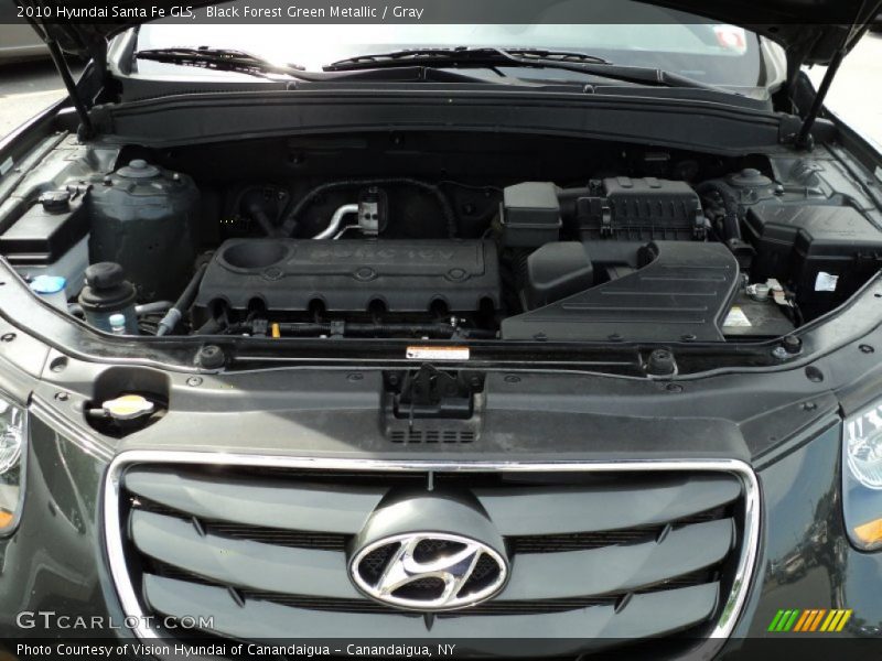 Black Forest Green Metallic / Gray 2010 Hyundai Santa Fe GLS