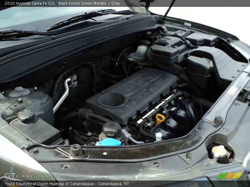 Black Forest Green Metallic / Gray 2010 Hyundai Santa Fe GLS