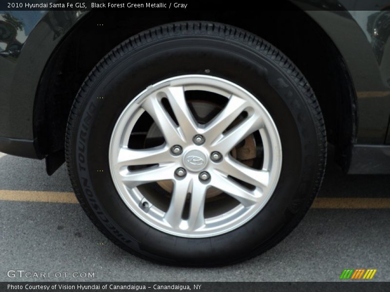 Black Forest Green Metallic / Gray 2010 Hyundai Santa Fe GLS