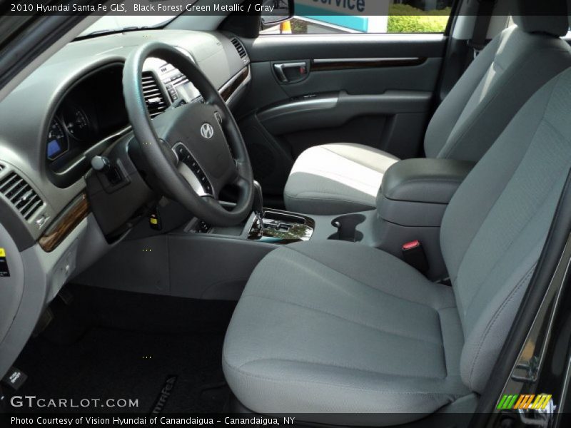 Black Forest Green Metallic / Gray 2010 Hyundai Santa Fe GLS