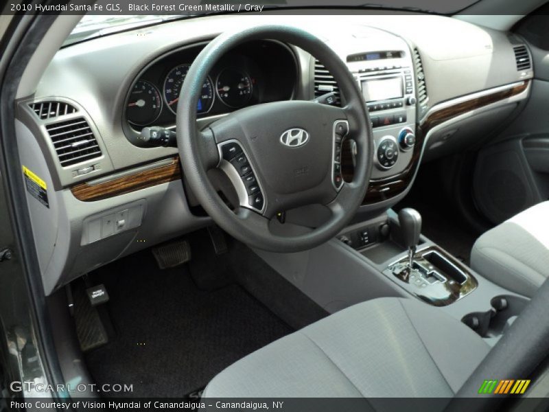 Black Forest Green Metallic / Gray 2010 Hyundai Santa Fe GLS