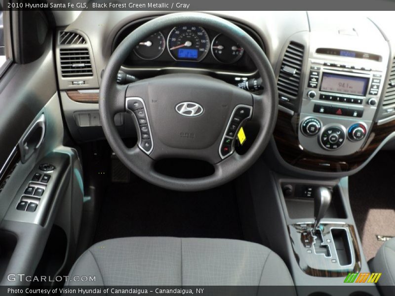 Black Forest Green Metallic / Gray 2010 Hyundai Santa Fe GLS