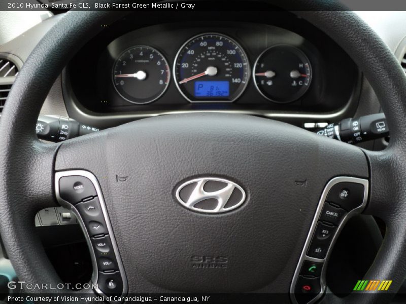 Black Forest Green Metallic / Gray 2010 Hyundai Santa Fe GLS