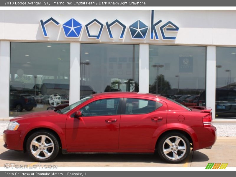 Inferno Red Crystal Pearl / Dark Khaki/Light Graystone 2010 Dodge Avenger R/T