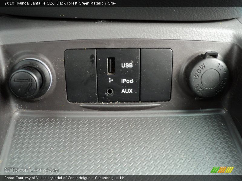 Black Forest Green Metallic / Gray 2010 Hyundai Santa Fe GLS