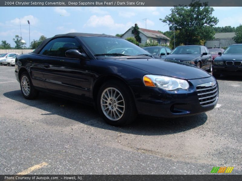 Deep Sapphire Blue Pearl / Dark Slate Gray 2004 Chrysler Sebring Convertible