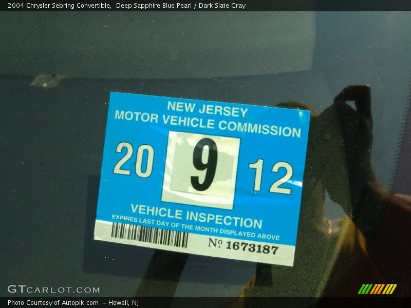 Deep Sapphire Blue Pearl / Dark Slate Gray 2004 Chrysler Sebring Convertible