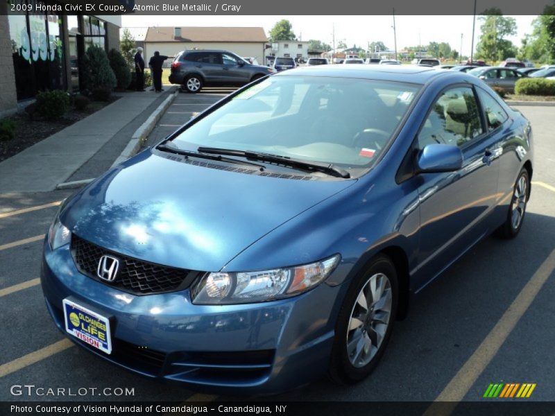 Atomic Blue Metallic / Gray 2009 Honda Civic EX Coupe