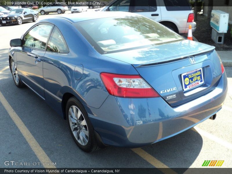 Atomic Blue Metallic / Gray 2009 Honda Civic EX Coupe