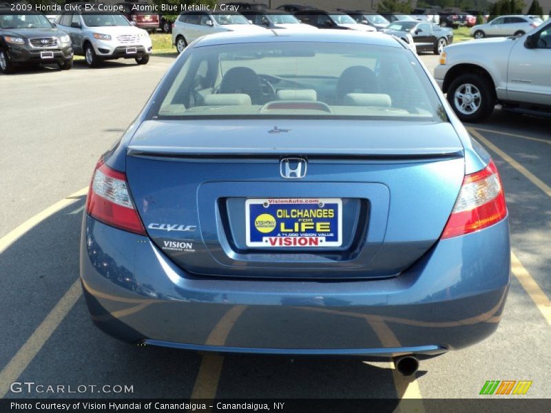 Atomic Blue Metallic / Gray 2009 Honda Civic EX Coupe