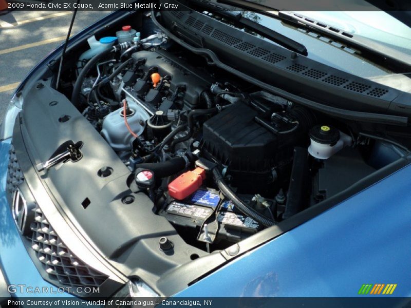 Atomic Blue Metallic / Gray 2009 Honda Civic EX Coupe