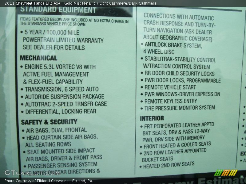 Gold Mist Metallic / Light Cashmere/Dark Cashmere 2011 Chevrolet Tahoe LTZ 4x4