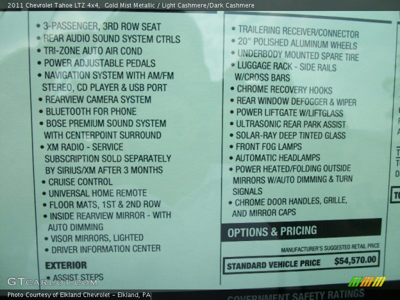 Gold Mist Metallic / Light Cashmere/Dark Cashmere 2011 Chevrolet Tahoe LTZ 4x4