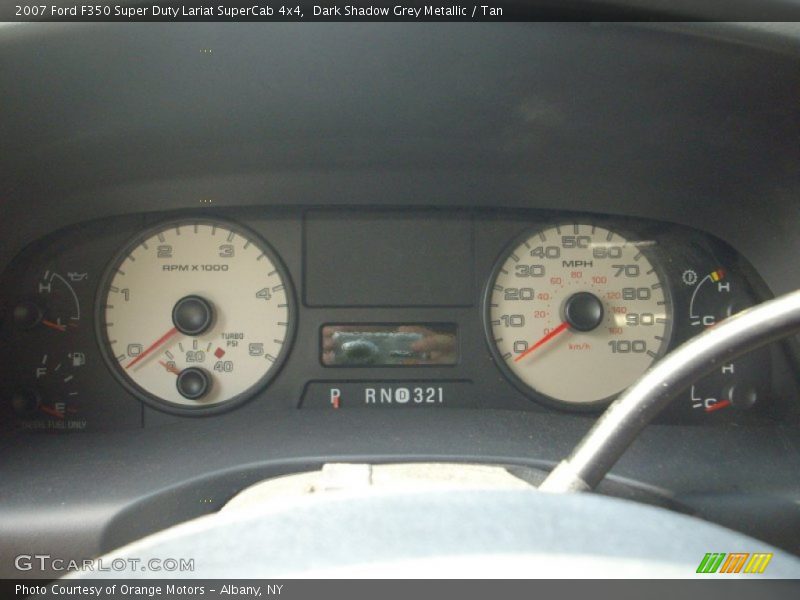 Dark Shadow Grey Metallic / Tan 2007 Ford F350 Super Duty Lariat SuperCab 4x4