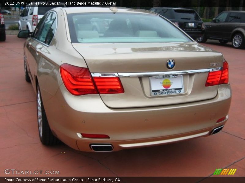 Milano Beige Metallic / Oyster 2012 BMW 7 Series 750i Sedan