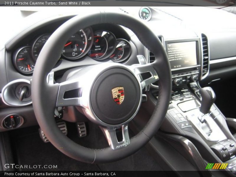 Sand White / Black 2011 Porsche Cayenne Turbo