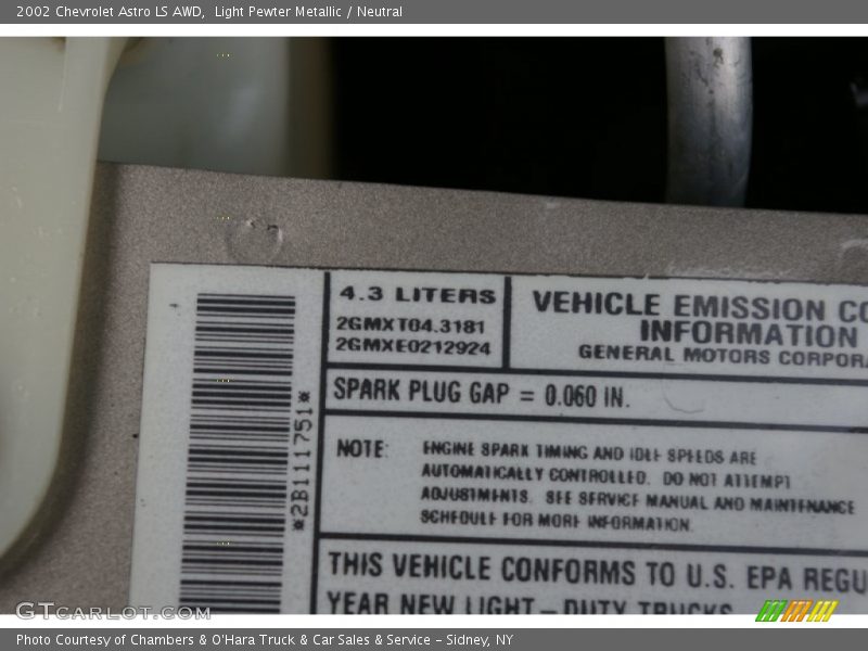 Light Pewter Metallic / Neutral 2002 Chevrolet Astro LS AWD