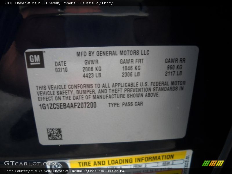 Imperial Blue Metallic / Ebony 2010 Chevrolet Malibu LT Sedan